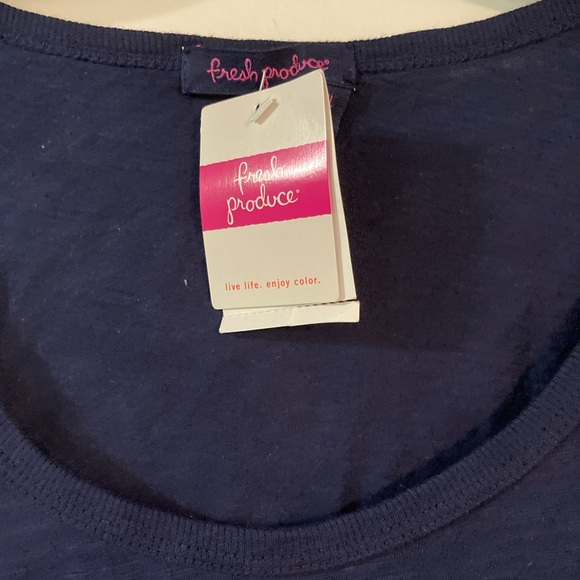 Tie-Dye Navy Blue Women's Tunic Top, size XL, Fresh Produce, NWT - Picture 3 of 4